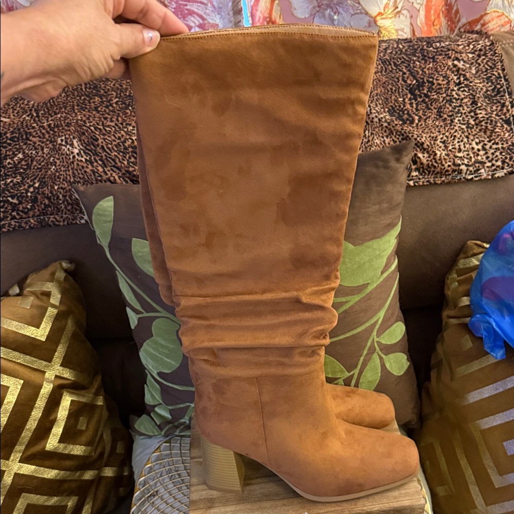 Chic Tan Over the Knee Boots